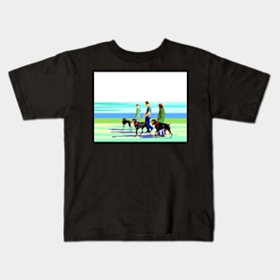 Dog Walkers with Doberman Kids T-Shirt